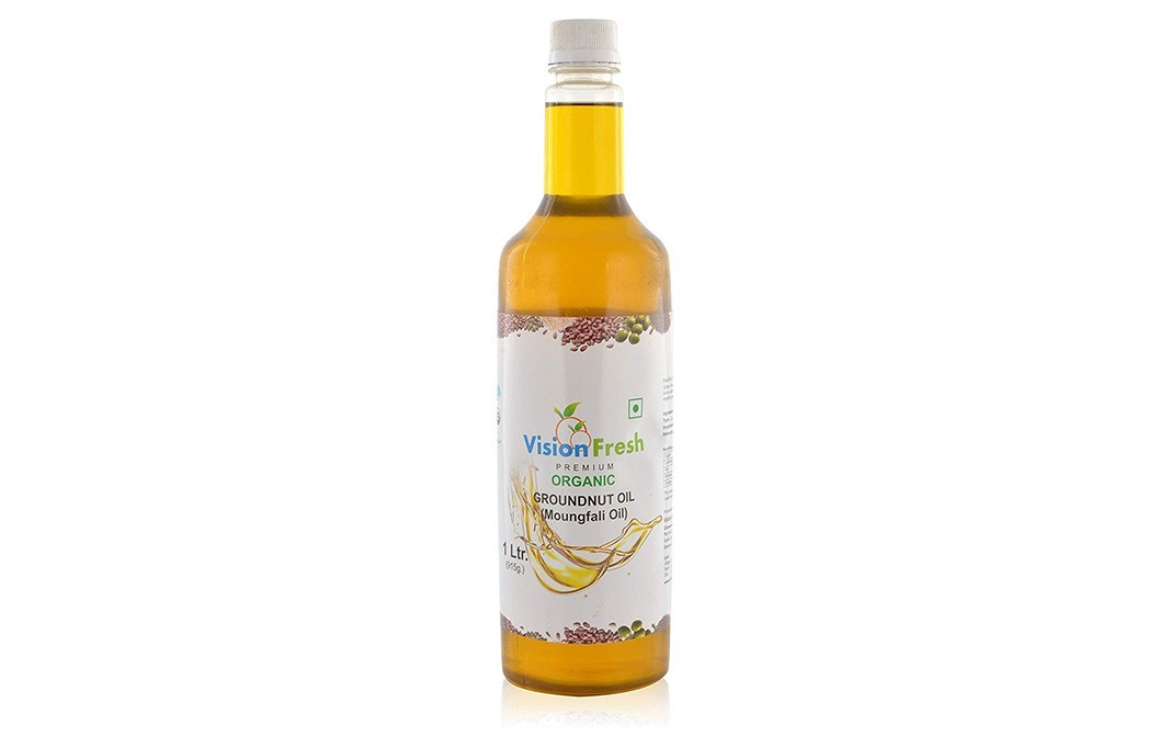Vision Fresh Premium Organic Groundnut Oil (Moungfali Oil)   Bottle  1 litre